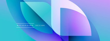 Soyut akışkan şekiller, canlı maviler, morlar modern arka plan yaratır. Gradyan katmanlar çakışıyor, dinamik bileşim oluşturuyor.