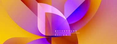 Soyut sıvı şekiller harmanlanarak canlı turuncu, mor ve sarı renkler yaratır. Metin, kompozisyon içerisindeki arkaplan tasarımını okur.