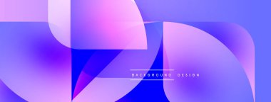 Soyut akışkan şekiller harmanlanır, canlı mor ve mavi renkler yaratır. Modern tasarım dinamik hareket ve görsel enerji öneriyor.