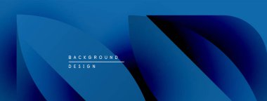 Soyut mavi eğimler akan şekiller yaratır. Metin, kompozisyon içerisindeki arkaplan tasarımını okur. Minimalist, modern estetik.