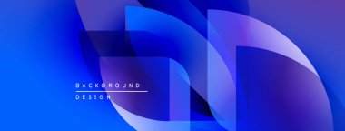 Soyut mavi katmanlar dinamik arkaplan oluşturur. Pürüzsüz eğimler, akış şekilleri hareketi, modern tasarım estetiğini akla getiriyor..