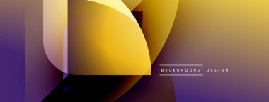 Soyut geometrik şekiller, canlı gradyanlar. Mor, sarı renkler kompozisyona hakim. Arka planlar için modern tasarım ögesi.