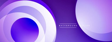 Mor soyut çemberler dinamik bir değişim etkisi yaratıyor. Modern tasarım arka planlar, pankartlar, sunumlar için uygun.