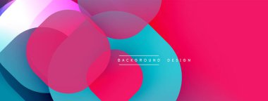 Soyut renkli çakışan daireler dinamik arkaplan oluşturur. Gradyan renkler harmanlanarak modern görsel dokuyu oluşturur..