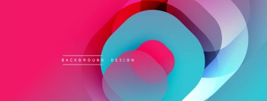 Soyut renkli katmanlar dinamik akış yaratır. Pembe, mavi, mor renkler harmanlanarak dairesel şekiller oluşturuyor. Modern tasarım ögesi.