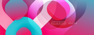 Soyut renkli şekiller dinamik gradyan arkaplan oluşturur. Modern tasarım öğeleri akıcılık ve yenilik önerir.