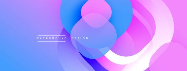 Soyut akışkan şekiller harmanlanır, canlı mor ve mavi renkler yaratır. Arkaplan ve sunumlar için modern tasarım ögesi.