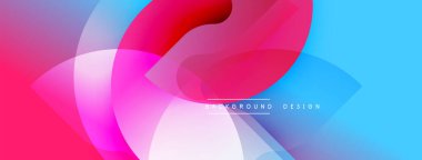 Soyut sıvı şekiller, canlı renklerin karışımı. Pembe, mavi, mor dinamik kompozisyon yaratır. Arka planlar için modern tasarım ögesi.