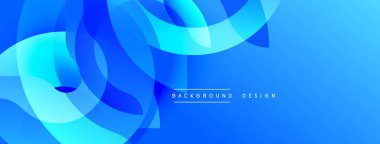 Soyut mavi tasarım akışkan şekiller, gradyanlar içerir. Modern estetik, arka planlar, pankartlar, dijital sanatlar için uygun.