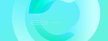 Soyut arkaplan özellikleri katmanlı turkuaz şekiller. Yumuşak gradyanlar modern, akışkan görsel efektler yaratır. Dijital projeler için uygun minimalist tasarım.