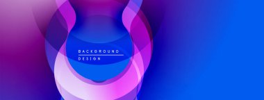 Soyut akışkan şekiller, canlı mor, mavi renkler. Modern tasarım, dinamik kompozisyon, pürüzsüz gradyanlar görsel ilgi yaratır.