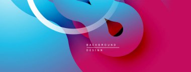 Soyut renkli arkaplan. Üst üste binen şekiller dinamik görsel akış yaratır. Gradyan geçişler, modern tasarım elementleri.