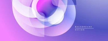 Soyut sıvı şekilleri örtüşür, parlak mor ve mavi renkler yaratır. Arkaplan ve sunumlar için modern tasarım ögesi.