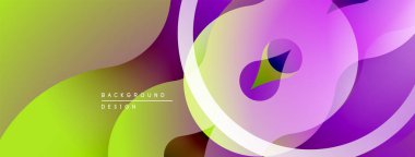 Soyut eğimler, akışkan şekiller modern tasarım yaratır. Mor, yeşil renkler kusursuz bir şekilde harmanlanır. Minimalist estetik, canlı kompozisyon.