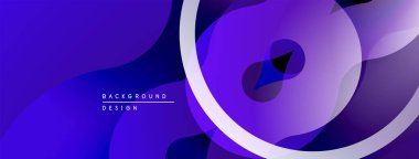 Soyut sıvı şekiller, canlı mor renkler, modern tasarım. Pürüzsüz gradyanlar dinamik görsel efekt yaratır. Minimalist kompozisyon.