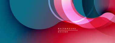 Soyut arkaplan özellikleri üst üste binen daireler, dalgalar. Renkler maviden pembeye, kırmızıya geçiyor. Modern tasarım ögesi.