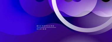 Soyut mor arkaplan. Üst üste binen şekiller dinamik akış yaratır, modern estetik. Yumuşak eğimler, ince gölgeler..
