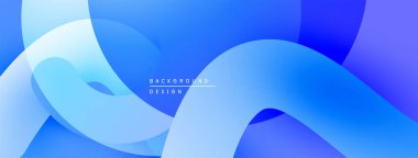 Soyut mavi dalgalar akan arkaplan yaratır. Yumuşak eğimler derinliği, modern tasarım elementlerini gösteriyor. Minimalist estetik.