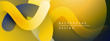 Soyut sıvı şekilleri üst üste binerek dinamik altın, donanma bileşimi oluşturur. Arkaplan ve sunumlar için modern tasarım ögesi.