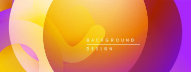 Soyut renkli arkaplan. Üst üste binen şekiller sıcak bir değişim etkisi yaratır. Dijital projeler için modern tasarım ögesi.