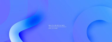 Soyut mavi arkaplan. Yumuşak gradyanlar oluşturan pürüzsüz şekiller örtüşür. Dijital projeler için uygun minimalist tasarım.