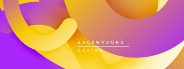Soyut, enerjik bir arkaplan. Pürüzsüz gradyanlar mor, turuncu ve sarı renkleri harmanlarlar. Modern tasarım akıcılık, sıcaklık ve enerjiyi çağrıştırıyor..