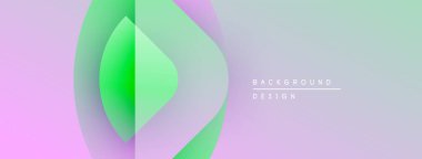 Soyut gradyanlar harmanlanarak akışkan şekiller yaratır. Yumuşak renkler modern tasarımı, minimalizmi, görsel uyumu akla getiriyor. Arkaplanda metin ögeleri.