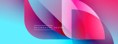 Soyut gradyanlar çakışıyor, dinamik görsel etki yaratıyor. Pembe, modern tasarım elementlerine mavi geçiş.