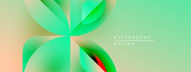 Soyut çiçek tasarımı. Yumuşak gradyanlar yeşil, turuncu, kırmızı renkleri harmanlarlar. Dijital projeler için modern arka plan uygun. Minimalist estetik.