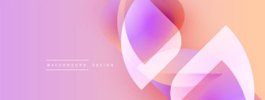 Soyut akışkan şekiller harmanlanarak, canlı bir arkaplan oluşturur. Yumuşak renkler mordan turuncuya dönüşür. Modern tasarım ögesi.