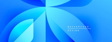 Soyut mavi arkaplan. Akışkan şekiller dinamik bileşim oluşturur. Modern tasarım elementleri teknoloji ve yenilik öneriyor. Parlak gradyanlar görsel ilgi sunar.