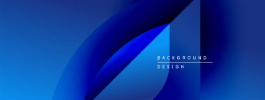 Soyut mavi tasarım. Pürüzsüz şekiller, dinamik görsel efektler yaratır. Metin arka plan tasarımı okur. Modern estetik.