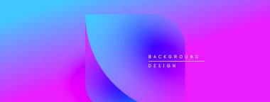 Soyut eğim arkaplanı. Mavi, mor renkler düzgün bir şekilde harmanlanır. Metin elementli minimalist tasarım, modern estetik.