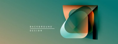 Soyut geometrik tasarım. Teal, turuncu, gri katmanlar modern görsel efektler yaratır. Minimalist biçim, uygun arkaplan ögesi.
