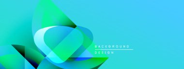 Soyut sıvı şekilleri örtüşür, parlak mavi, yeşil gradyanlar yaratır. Modern tasarım hareket, enerji ve yenilik öneriyor. Arkaplan metni arkaplan tasarımı okur.