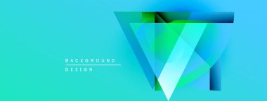 Soyut geometrik tasarım. Canlı turkuaz, yeşil renkler katmanlı etki yaratır. Sunumlar ve grafikler için modern arkaplan uygun.