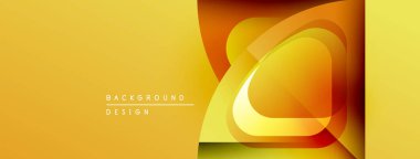 Soyut sarı tasarım. Üst üste binen şekiller dinamik görsel efekt yaratır. Sıcak tonlar kompozisyona hakim, enerji ve modernite öneriyor..