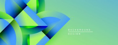 Soyut tasarım canlı mavi, yeşil gradyanlar içerir. Modern kompozisyon dinamik görsel etki yaratır. Basit metin etiketleri arka plan, tasarım.