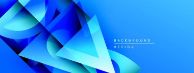 Soyut mavi tasarım geometrik şekiller, gradyanlar içerir. Dijital projeler ve sunumlar için modern arkaplan uygun. Temiz, canlı estetik..