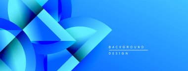 Soyut mavi tasarım üst üste binen şekiller, gradyanlar. Modern estetik, arka planlar ve sunumlar için uygun. Canlı renk şeması dinamik görsel etki yaratır.