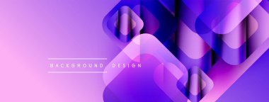 Soyut mor tasarım üst üste binen geometrik şekiller içerir. Renkler derinlik yaratır, modern estetik. Minimalist metin etiketleri arka plan, tasarım.