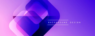 Soyut geometrik şekiller örtüşerek canlı mor gradyan etkisi yaratır. Arkaplan ve sunumlar için uygun modern tasarım.