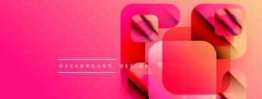 Soyut pembe eğimli arkaplan. Geometrik şekiller, dinamik görsel efekt oluşturur. Metin arkaplan tasarımı okur.