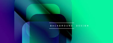 Soyut sıvı şekiller, canlı renkler, modern tasarım. Gradyan deniz mavisi, mor renkler kompozisyona hakim. Minimalist metin mevcut.