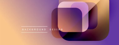 Soyut geometrik şekiller örtüşür, canlı bir değişim etkisi yaratır. Arkaplanda sıcak turuncu ve mor renkler var. Metin arkaplan tasarımı okur.