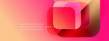 Soyut enerjik tasarım. Üst üste binen kareler dinamik görsel efekt yaratır. Gradyan renkler düzgün bir şekilde harmanlanarak modern estetik sunuyor.