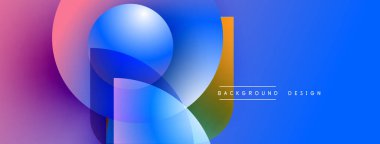 Soyut şekiller canlı renkleri harmanlarlar. Gradyan renkler dinamik görsel efekt yaratır. Arkaplan ve sunumlar için uygun modern tasarım.
