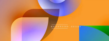 Soyut sıvı şekilleri örtüşür ve canlı renk değişimleri yaratır. Turuncu, mavi, kahverengi renkler tasarımda baskın. Mevcut en küçük metin.