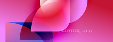 Soyut gradyanlar çakışıyor, dinamik görsel etki yaratıyor. Pembe, mor, mavi renkler düzgün bir şekilde harmanlanır. Arka planlar için modern tasarım ögesi.