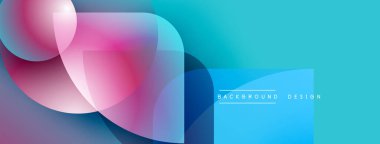 Soyut sıvı şekilleri örtüşür ve canlı renk değişimleri yaratır. Mavi sağ tarafı domine eder, mor solu harmanlar. Modern tasarım ögesi.